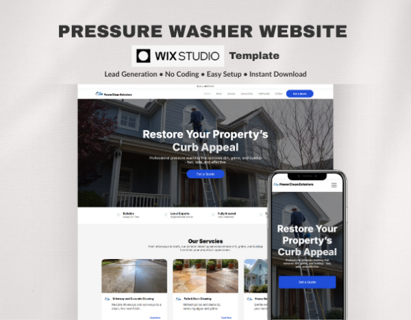 Wix Studio Pressure Washing Website Template